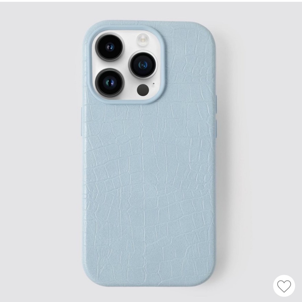 Light Blue Croc-Texture Phone Case - Sleek Protective Cover
